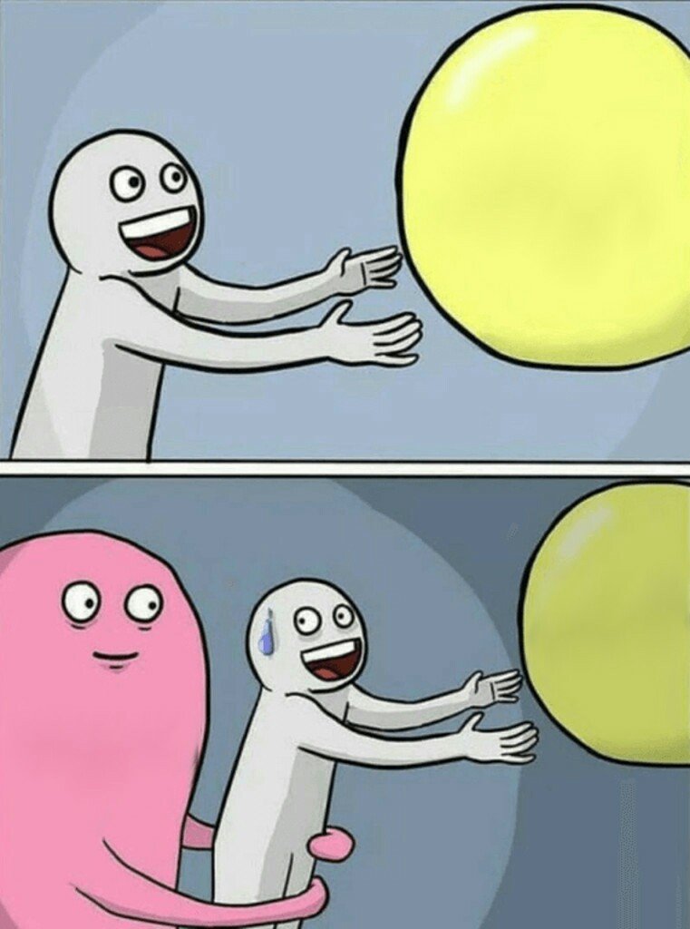 Running Away Balloon blank internet meme template