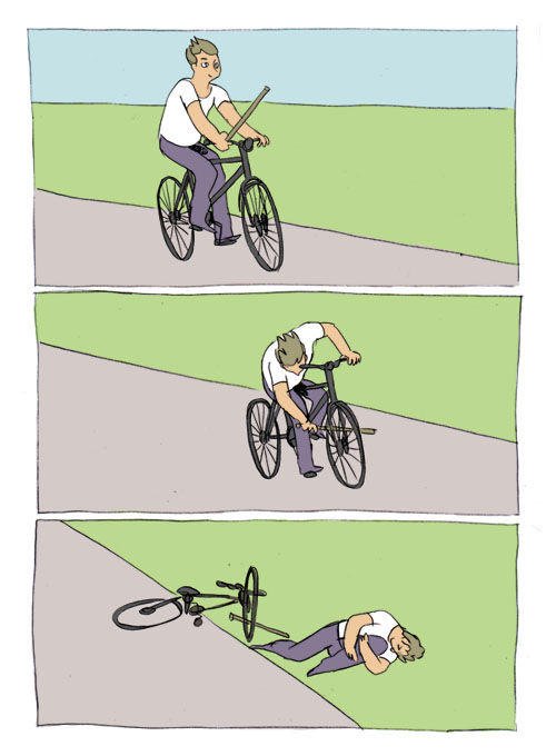 Bike Fall blank internet meme template