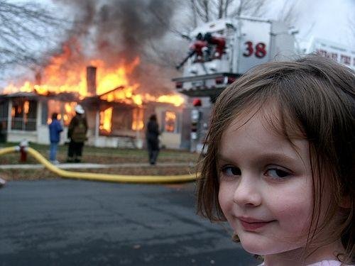 Disaster Girl blank internet meme template